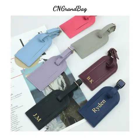 Free Custom Name Travel Passport Holder Luggage Tag Set Saffiano Leather Personalize Letters Gift Passport Cover Suitcase Label