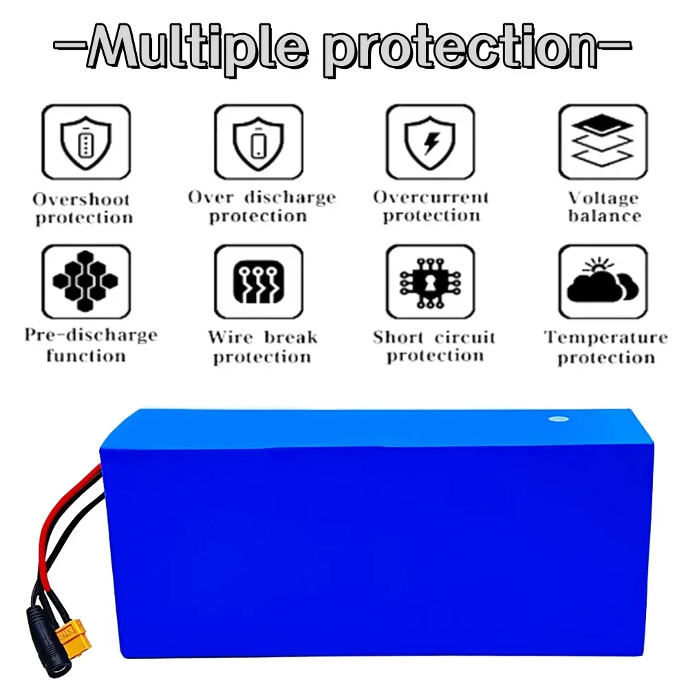 Batteria al litio ricaricabile 52V 14S5P 17500mah 18650 con BMSS integrato monopattino monociclo bicicletta elettrica adatto