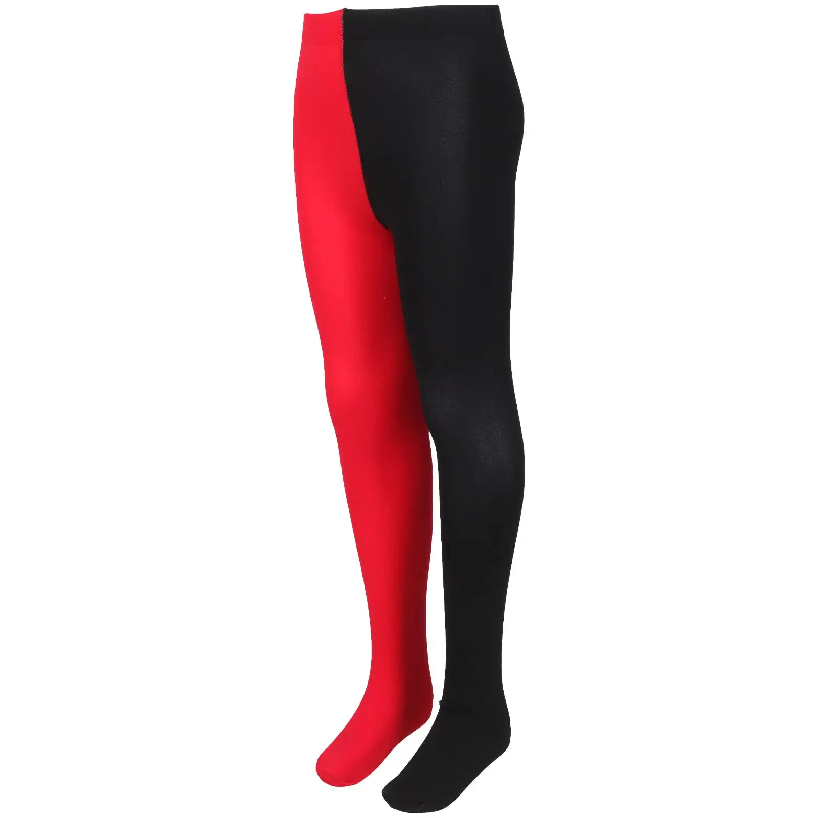 

Two Color Asymmetrical Silk Stockings Women Candy Color Tights Elastic Long Leggings Party Wear Thigh Stripe Black Red