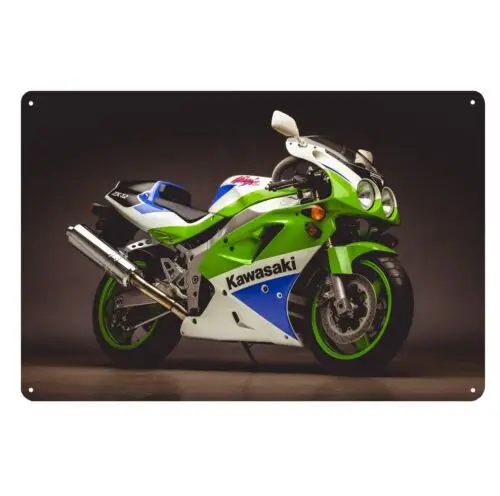 1d,1992-Kawasaki-ZX750 мотоцикл металлический плакат жестяная вывеска 20x30см