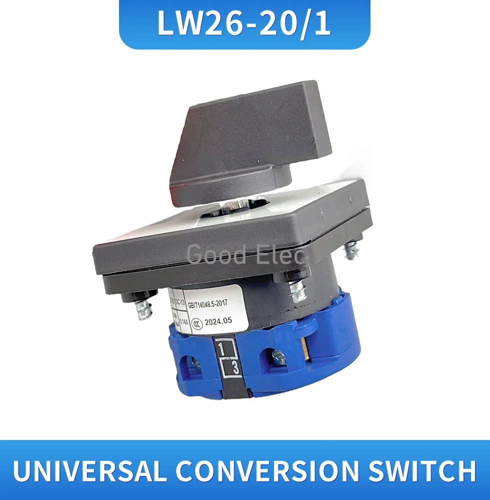 High Quality LW26-20/1 ON/OFF 2 position 2 Poles 4 terminals CA-10 440V Ui 660V 20A Rotary Cam Switch