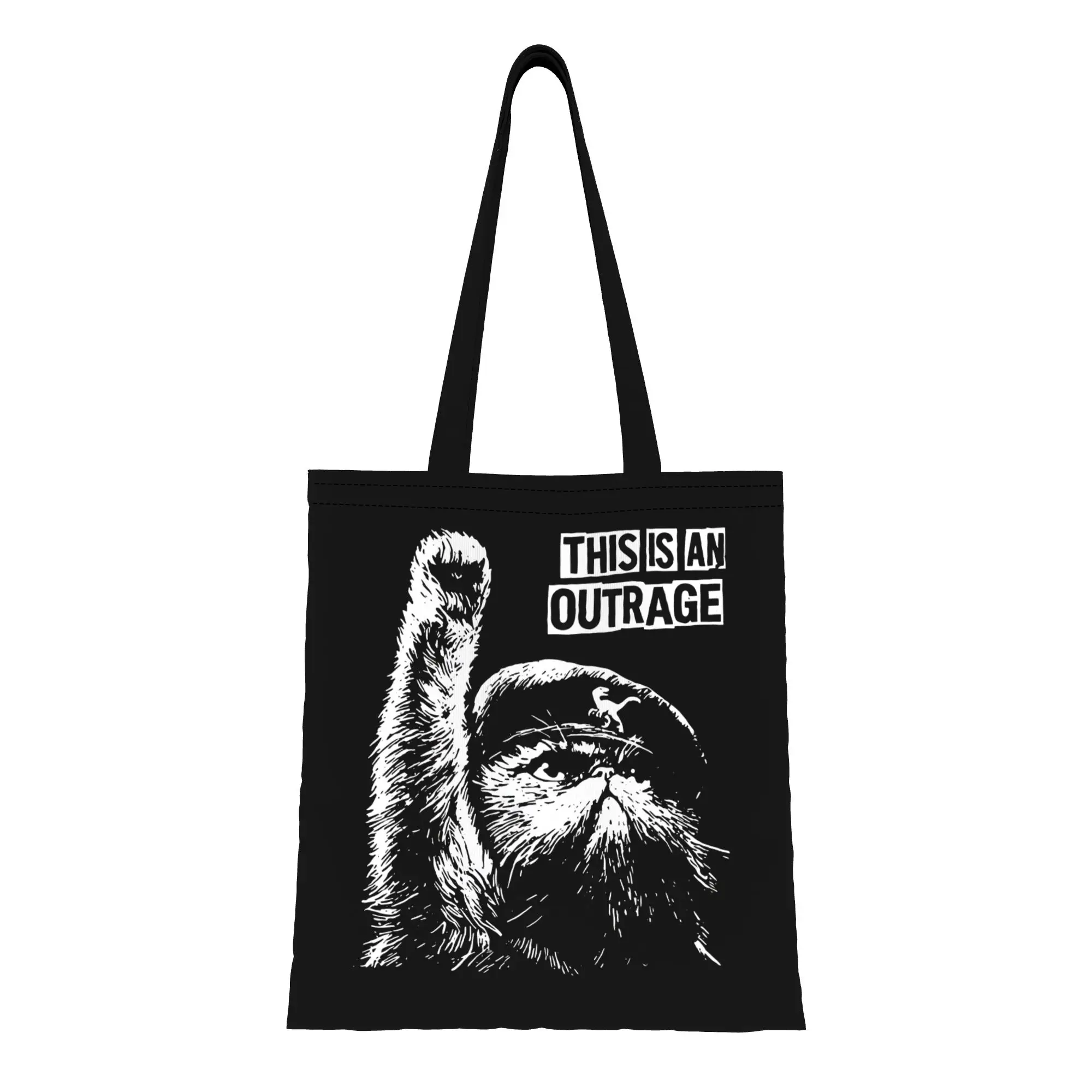 This Is An Outrage Cat Carl Dungeon Crawler Carl Lover canvas tote bag,  casual style for daily shopping