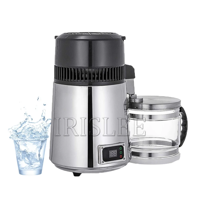 Pure Water Distiller 4L Dental Distilled Water Machine Filter Stainless Steel Electric Distillation Purifier Jug 110V 220V