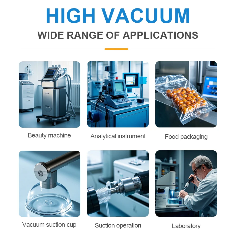 Безмасляный вакуумный насос, небольшой микровоздушный насос 220 В, поршневой насос с двойной головкой, бесшумный вакуумный насос 110 В