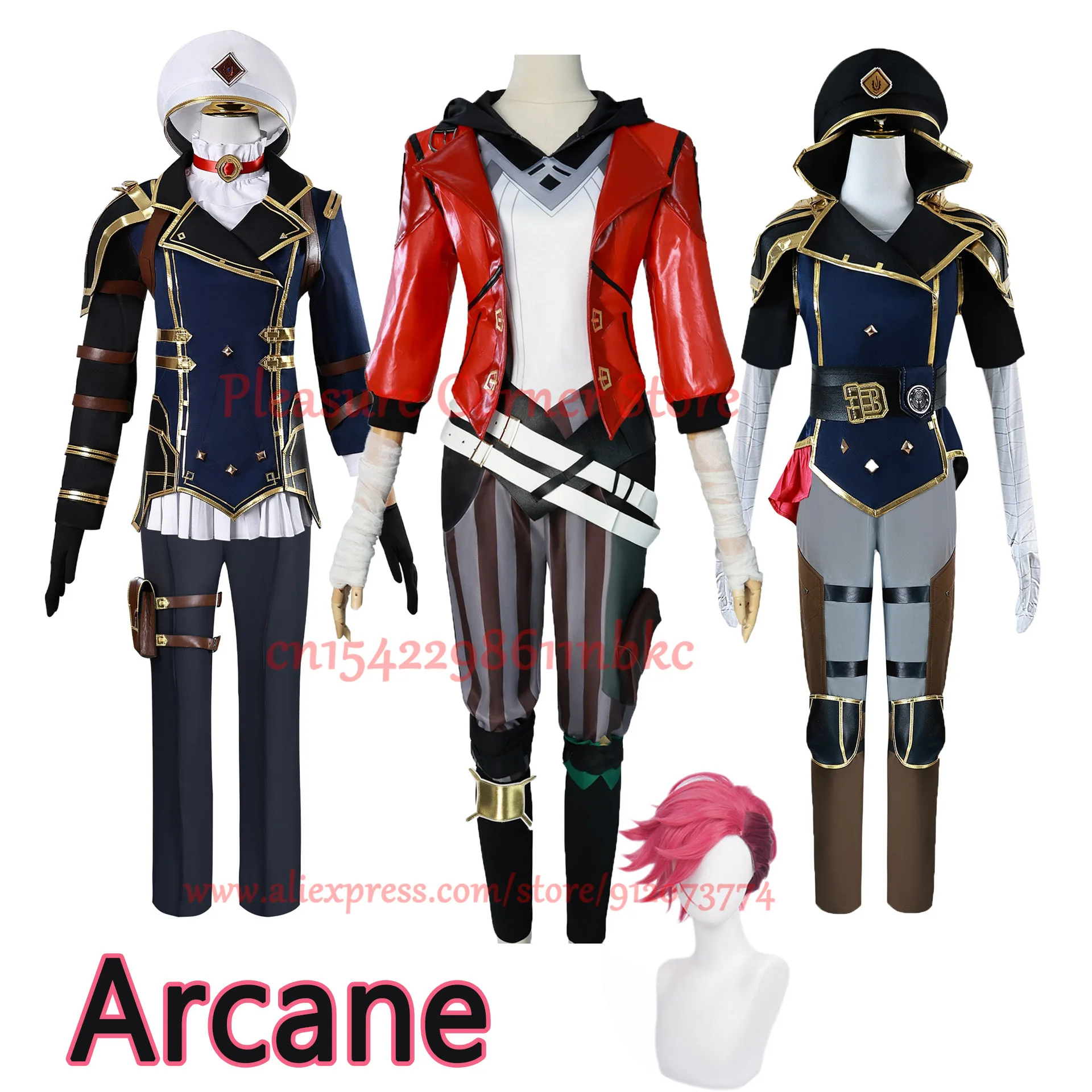 In Stock Arcane Caitlyn Kiramman Cosplay Costume Anime LOL Arcane Vi Cosplay Uniform Outfits Carnival Suit Halloween Costume