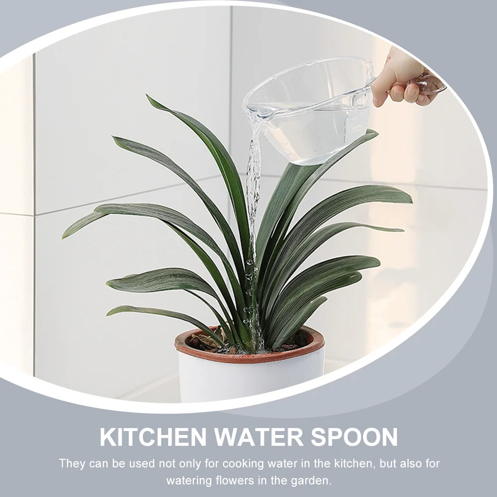 

2Pcs Water Scoop PP Plastic Long Handle Widened Design Kitchen Water Ladle for Home Restaurant Gardening Long Handle Spoon