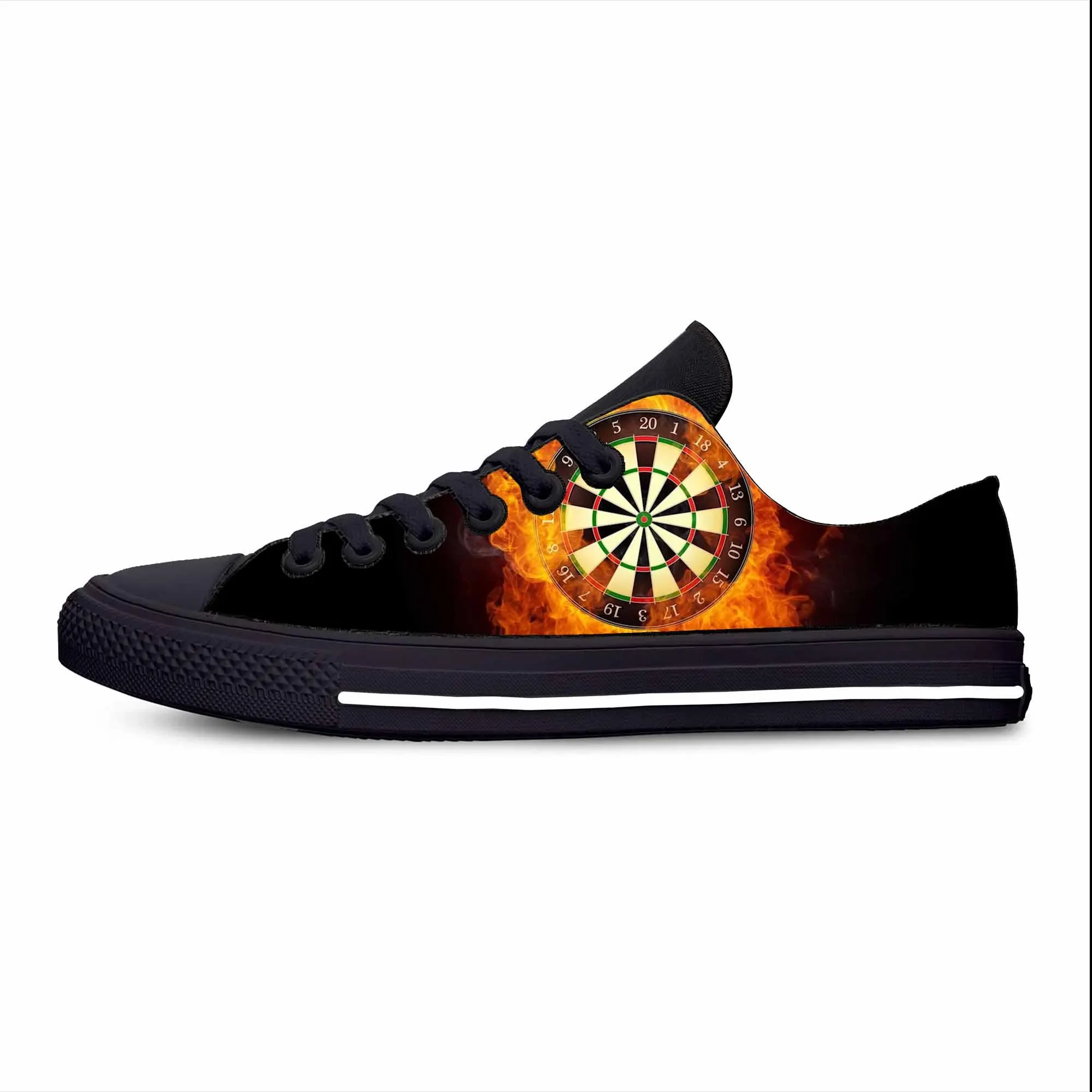 Game Sport Darts Dartbord Dartbord Target Grappige Casual Stoffen Schoenen Lage Top Comfortabele 3d Print Heren Dames Sneakers