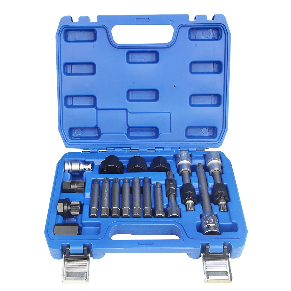 18pcs Alternator Repair Tool of Alternator Freewheel Pulley Puller Removal Socket Tool Kit