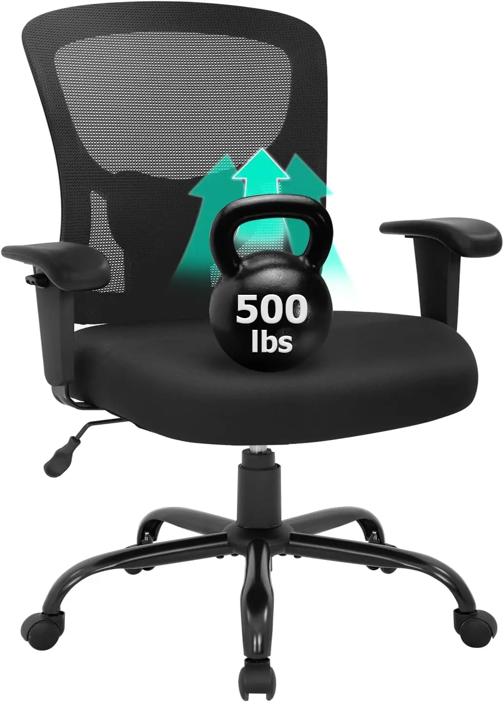 

Big and Tall Office Chair 500lbs Desk Chair Mesh Computer Chair with Lumbar Support Wide Seat High Back Task Executive Ergonomic
