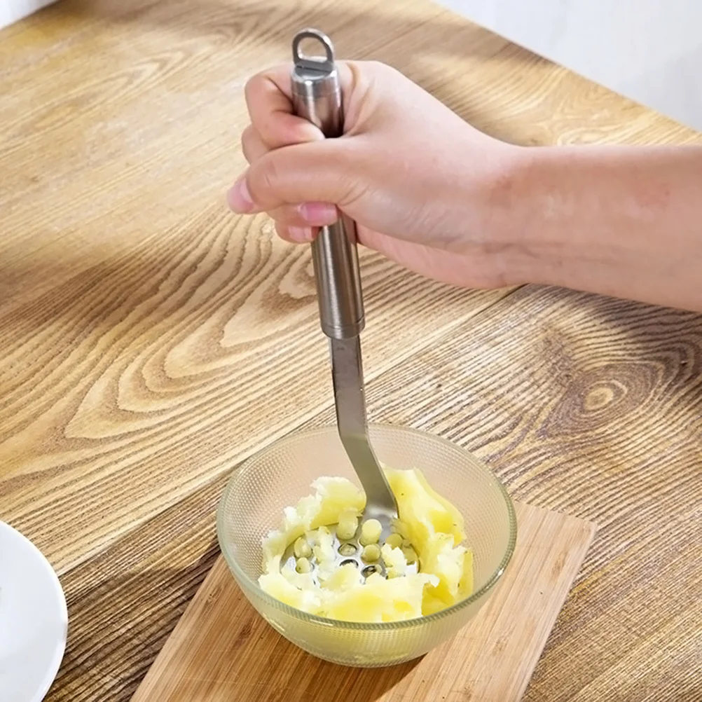 

Potato Masher Stainless Steel Anti Rust Non Slip Comfortable Leverage for Vegetables Food Press Potato Presser