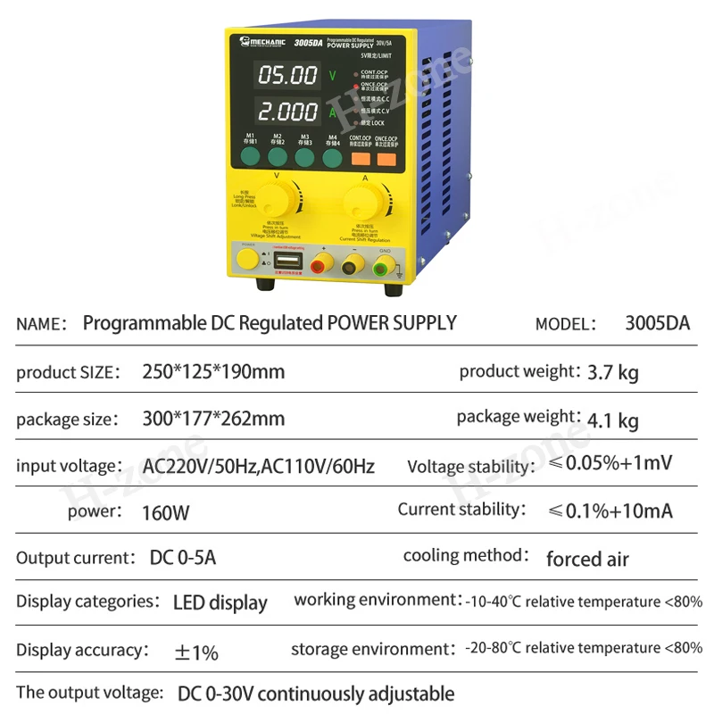 MECHANIC M3005D 30V/5A programming DC stabilized power supply Multifunctional programmable DC regulated for phone repair tool