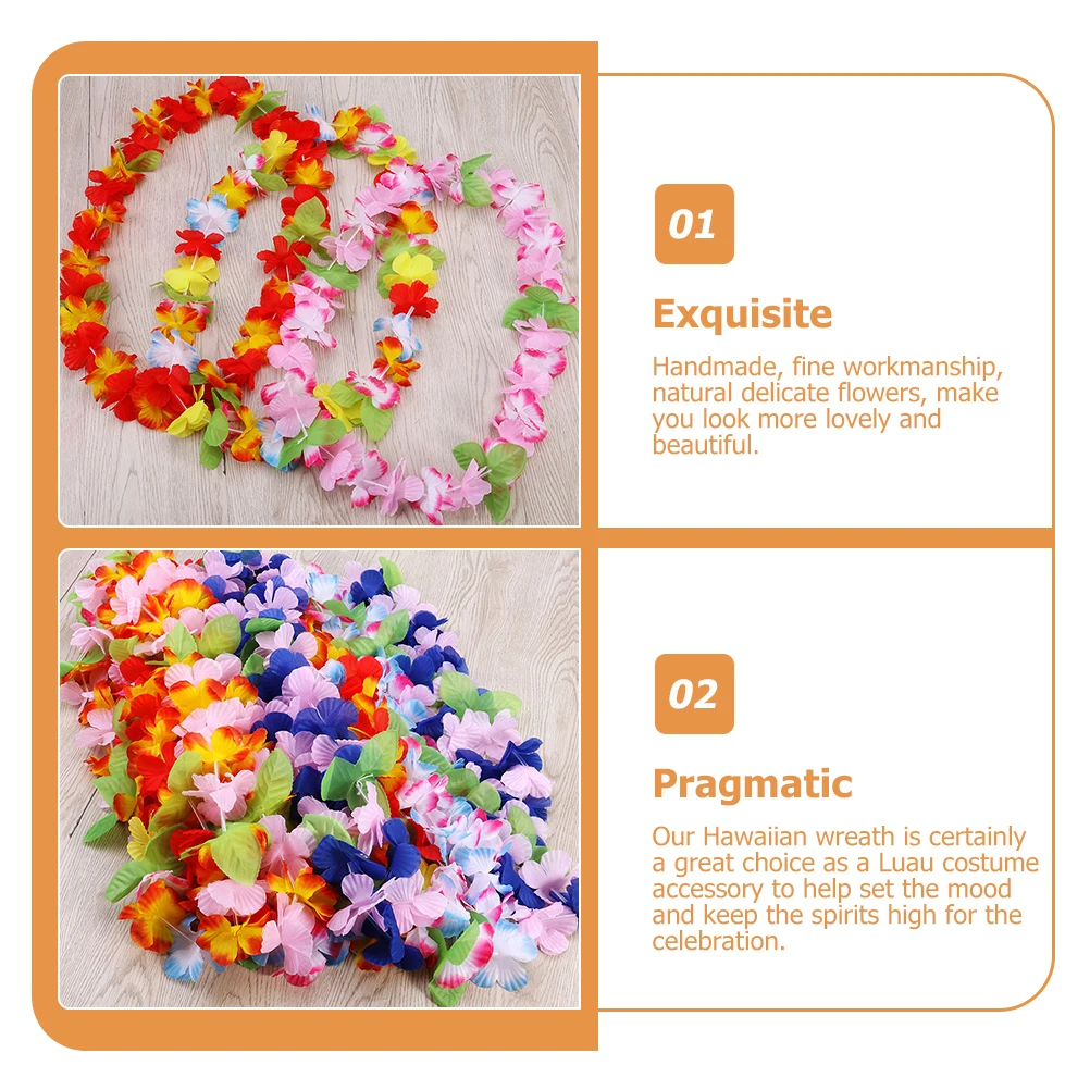 

12Pcs Flower Lei Wreath Handmade Natural Delicate Bloom Decorative Garland for Luau Masquerade Travel Summer Party Hawaiian