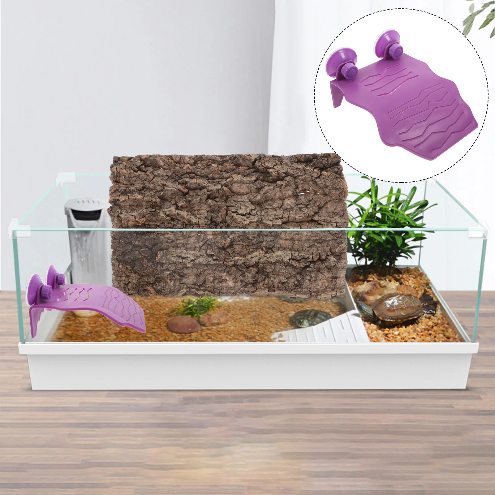 

Turtle Basking Platform Floating Ramp for Aquatic Pets Natural-Looking Island Climbing Terrace in Reptile Tank Decor Habitat Use