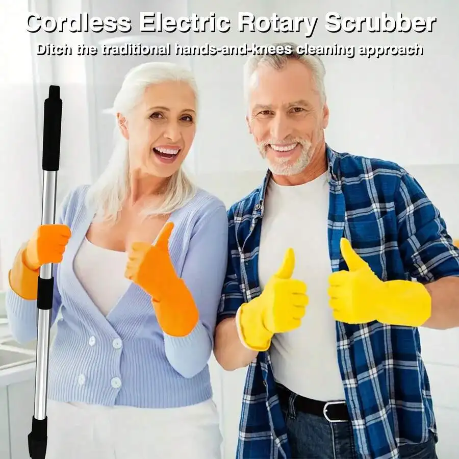 

Cordless Electric Rotary Scrubber With 9 Brush Heads For Bathroom Shower Bathtub Glass Car