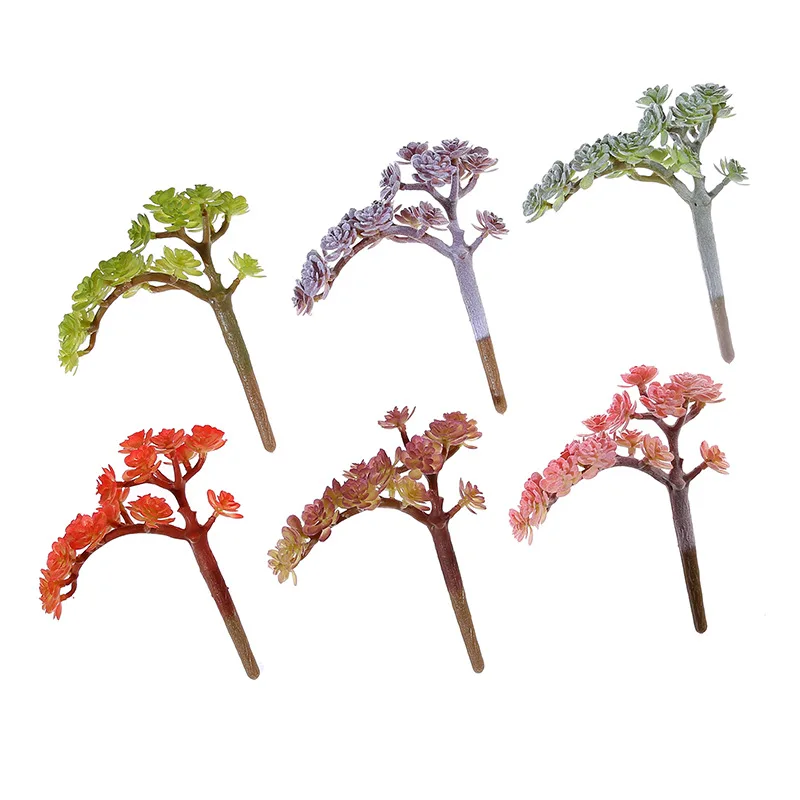 Cabezas de flores artificiales de PVC, plantas suculentas falsas, decoración del hogar, sala de estar, boda, fiesta de cumpleaños, 12x15cm, 18 cabezas