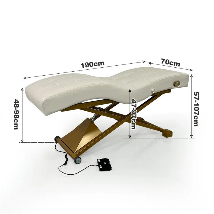 Factory Price Adjustable Massage Table Memory Foam Stainless Steel Spa Massage Bed Curved Electric Lash Bed SPA Salon Furniture