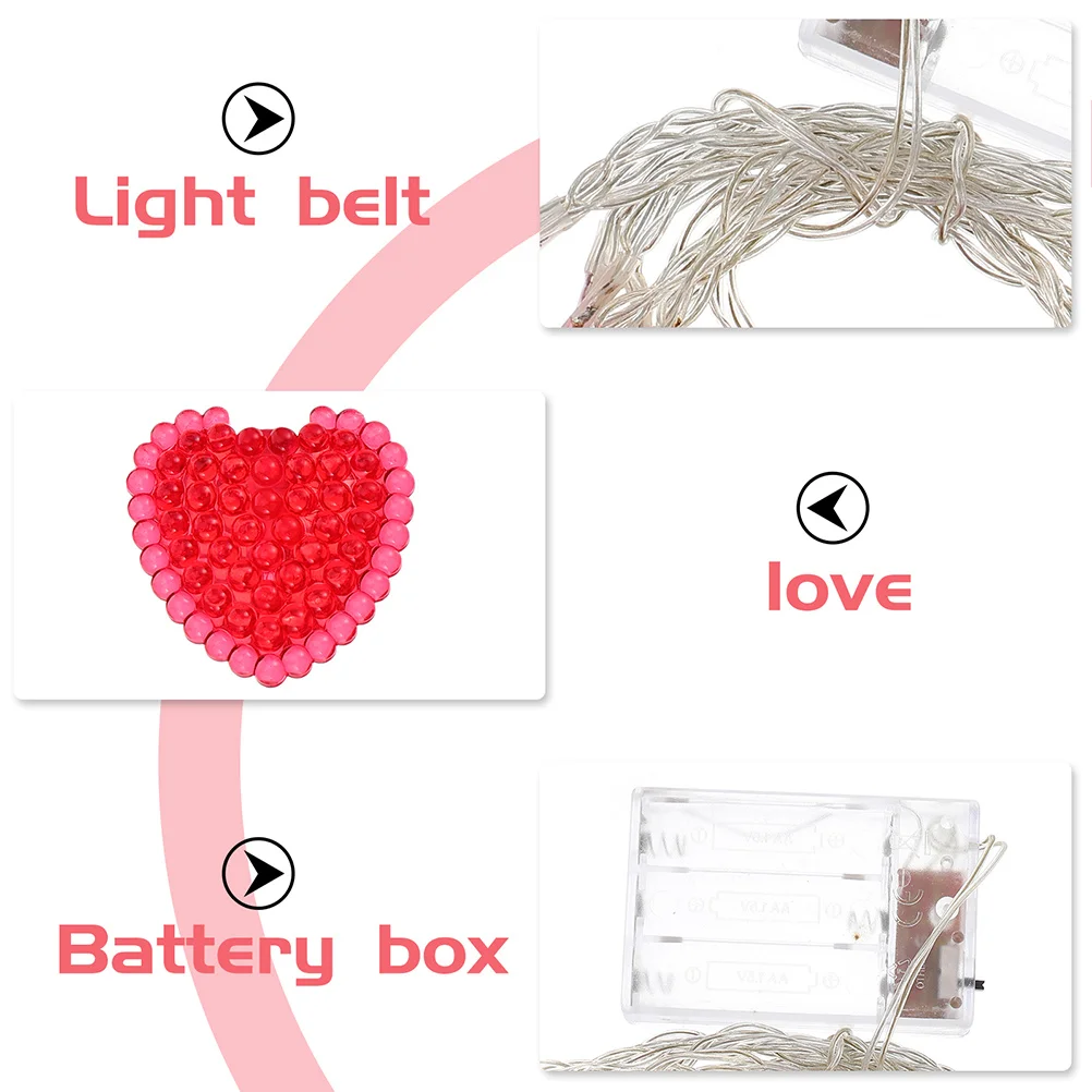 

Heart String Lights High Brightness LED Decorative Light String for Valentine's Day Wedding Party Bedroom Romantic Decoration