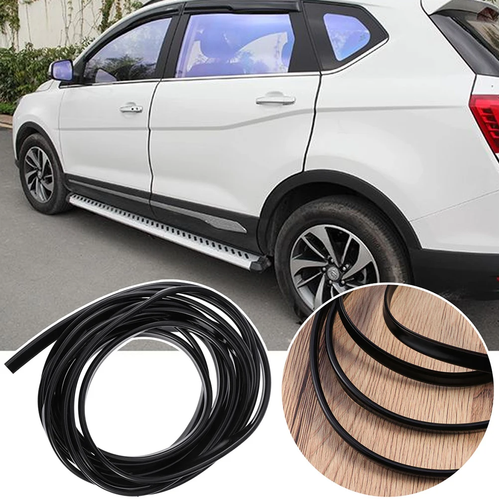 

1 pc Car Door Bumper Strips Auto Bumper Strip Scratch Protector Anti Collision Seal Strips Crash Bar Cover Car Supplies 6M Black