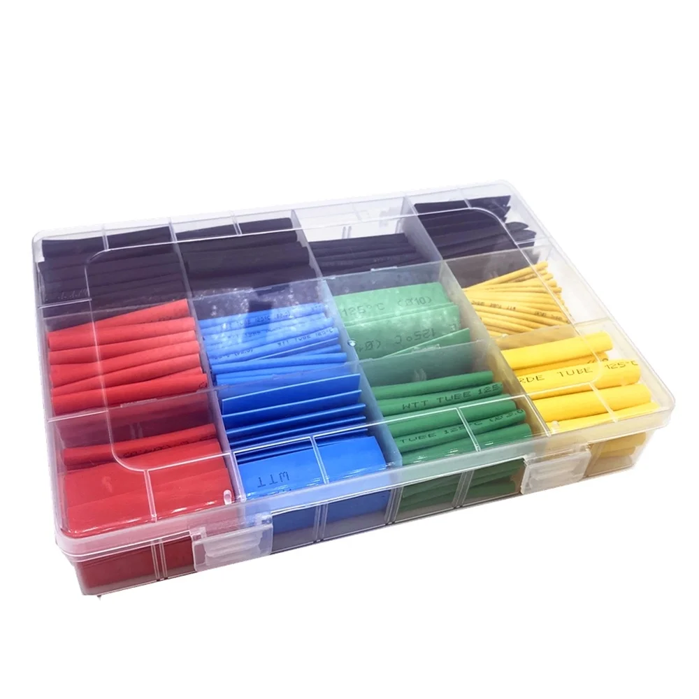 530 stücke Schrumpf Schlauch Isolierung Schrumpf Rohre Sortiment Elektronische Polyolefin Draht Kabel Hülse Kit Schrumpf Rohre