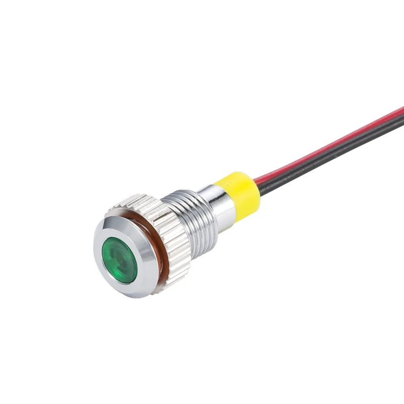 8mm Metal Indicator Led Light Waterproof Led Light 3V/6V/12V Pilot Signal Lamp with Wire Warning Indicator Light