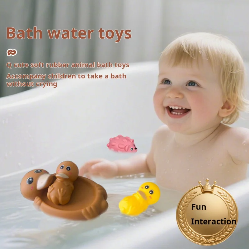 Nouveaux jouets de bain pour bébés, jeu d'eau flottant, matériau sûr, Design mignon, bec de canard, ornithorynque et hérisson, baignoire amusante pour enfants de 6 mois
