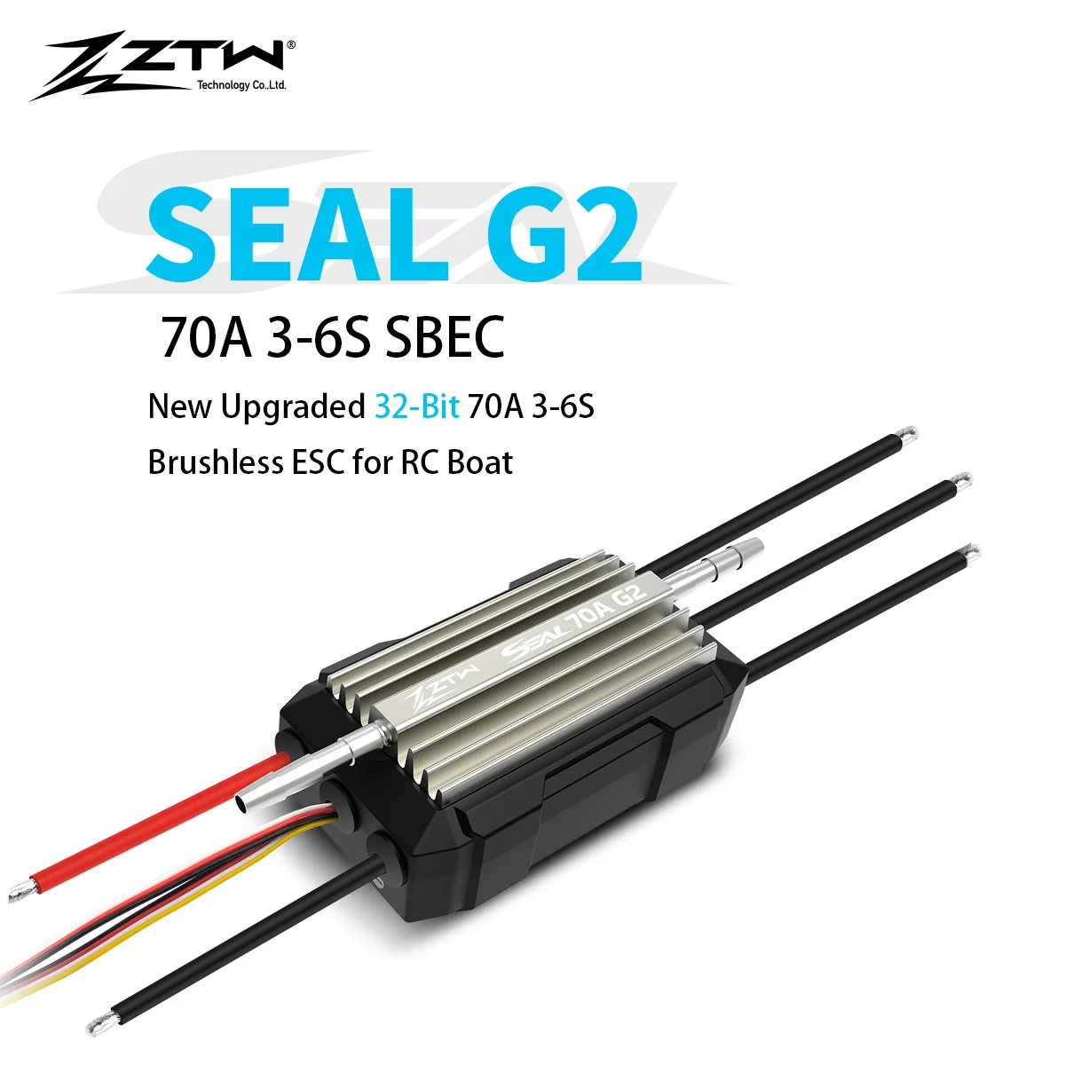 

ZTW 32-Bit Seal G2 70A ESC 3-6S SBEC 6V/7.4V/8.4V 8A Water-cooling Bidirectional Waterproof Speed Controller For RC Racing Boat