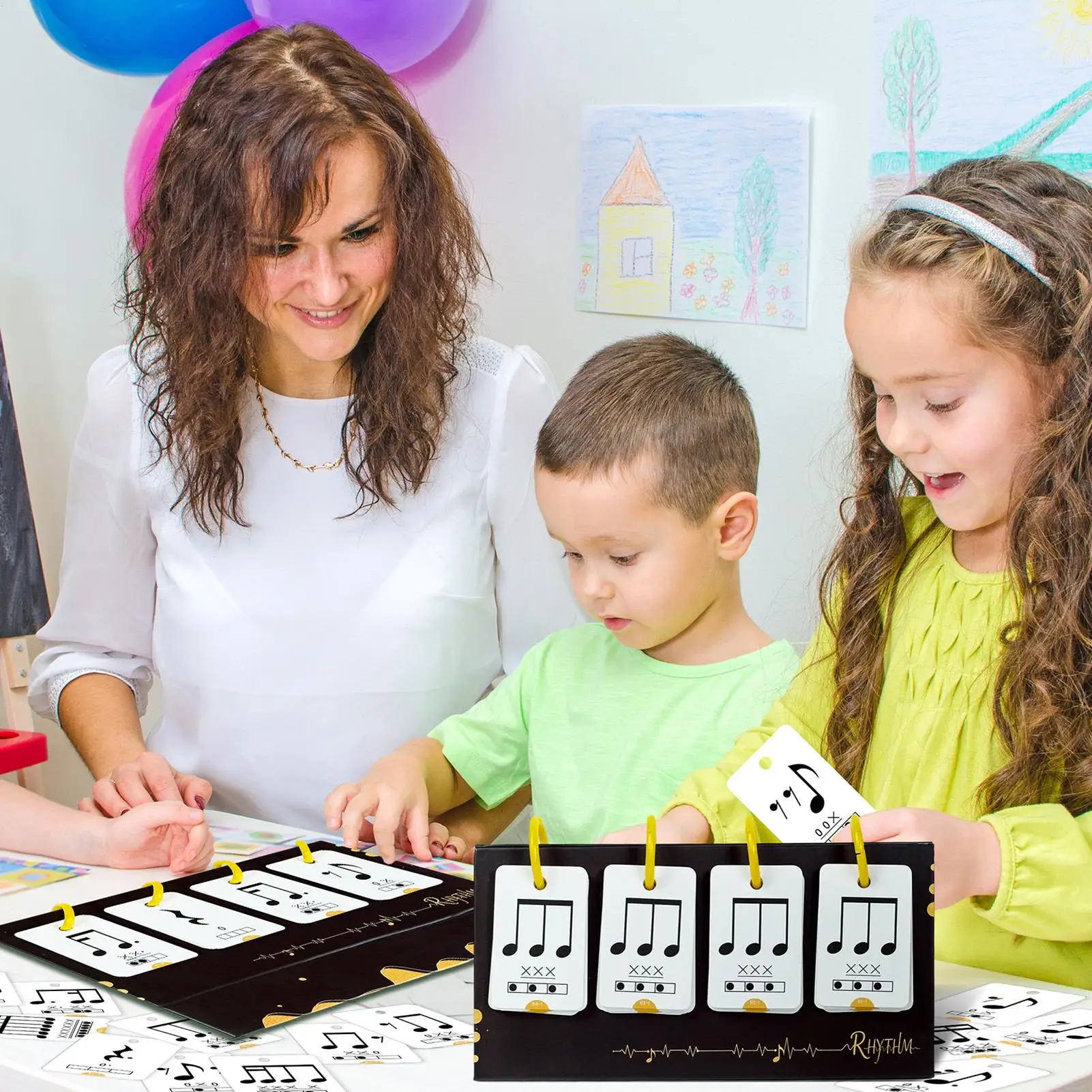 75Pcs/set Music Enlightenment Learning Cards - Note Instrument Rhythm Cognition Educational Tool Early Education Flashcards