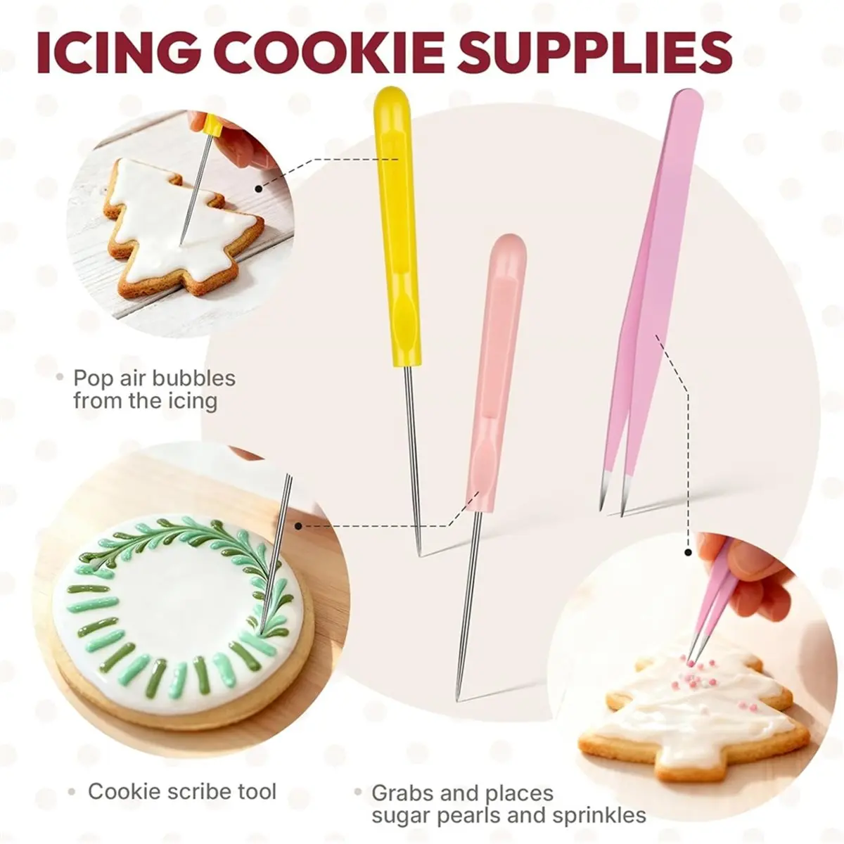 Cookie Decorating Kit,Icing Bottle,Squeeze Writer Bottles (1 and 2 Ounce), Brush for Cake Decorating,Food Coloring Tools