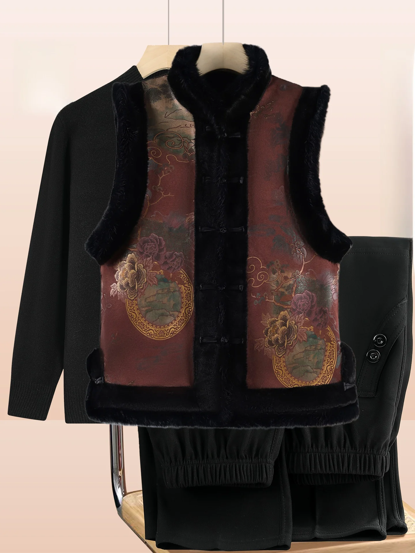 

Warm Double-Sided Winter Faionable Lamb Fur Vest for Middle-Aged And ly Women High-End Anti-Aging andmother's Vest