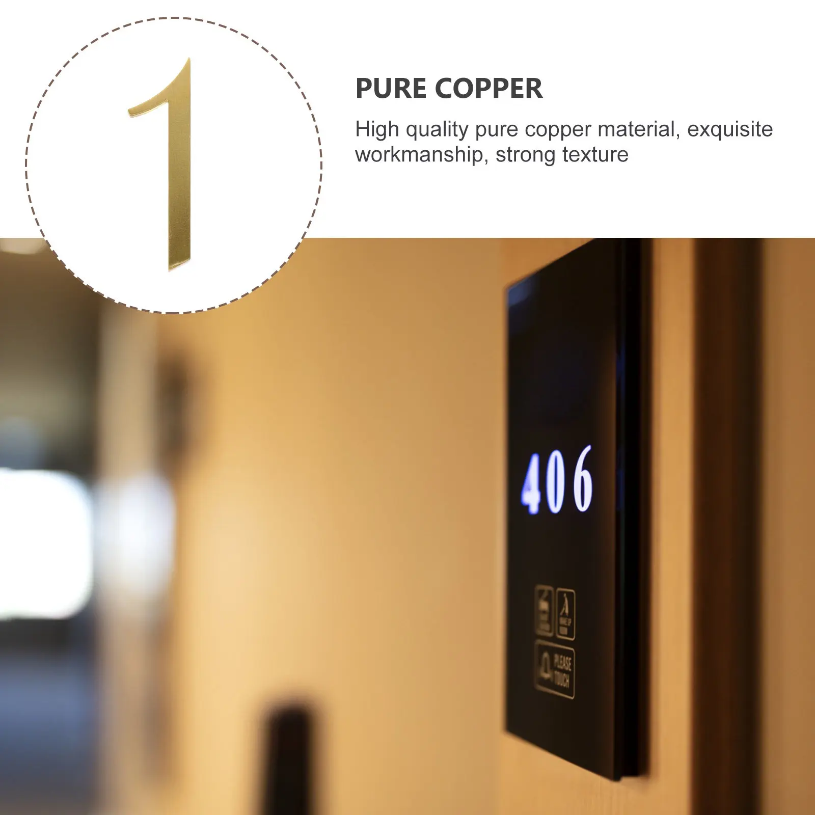 1Pcs Copper Door Number Premium Quality House Number for Home Hotel Office Mailbox Street Address Digit Sign Address Digit