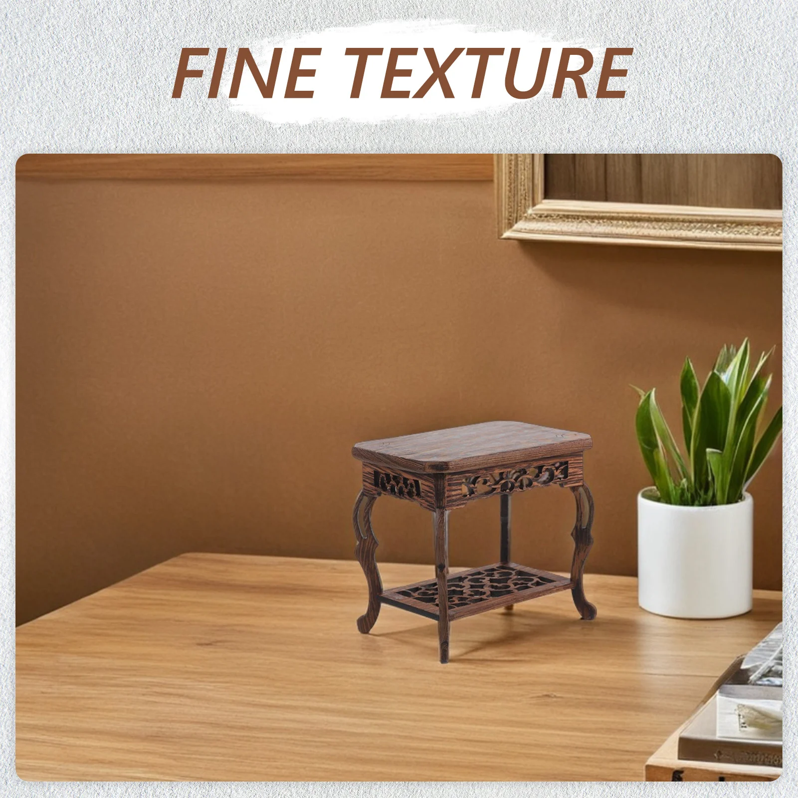 

1pc Jade Art Display Stand Carved Wooden Bonsai Pedestal For Plant Vase Fishbowl Home Office Decor Oriental Craft Risers