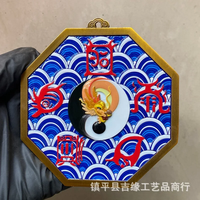 Painted Five Mountains Bagua Mirror Pendant Rain Gradient Dragon Head Doorplate Ornament