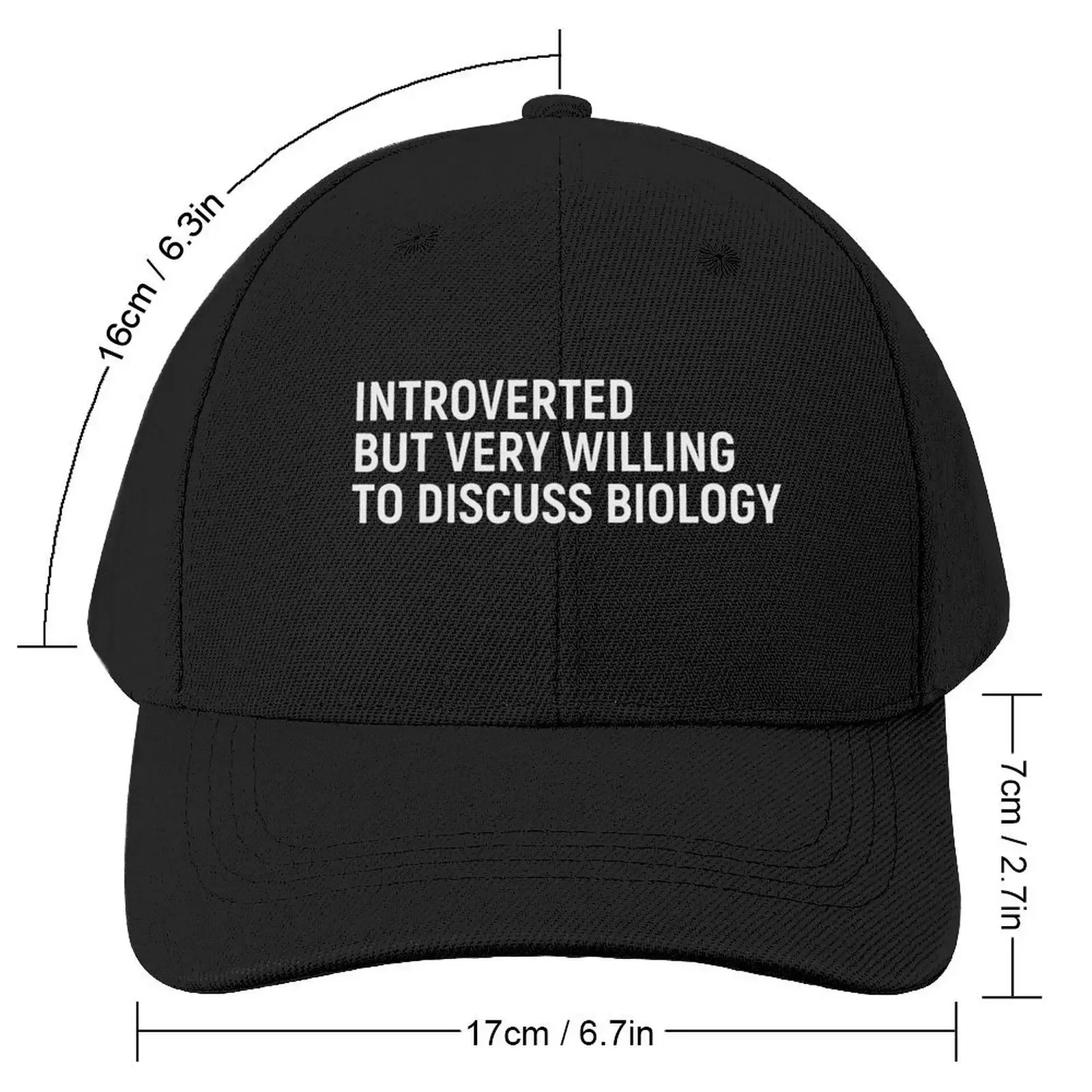 Introverted but very willing to discuss biology Baseball Cap Streetwear Golf Cap Golf Hat Military Cap Man Man Women's