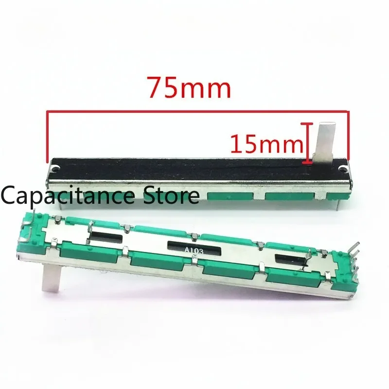 

5PCS Mixer fader potentiometer Dual channel 6-pin A10K Total length 75mm stroke 60mm slide