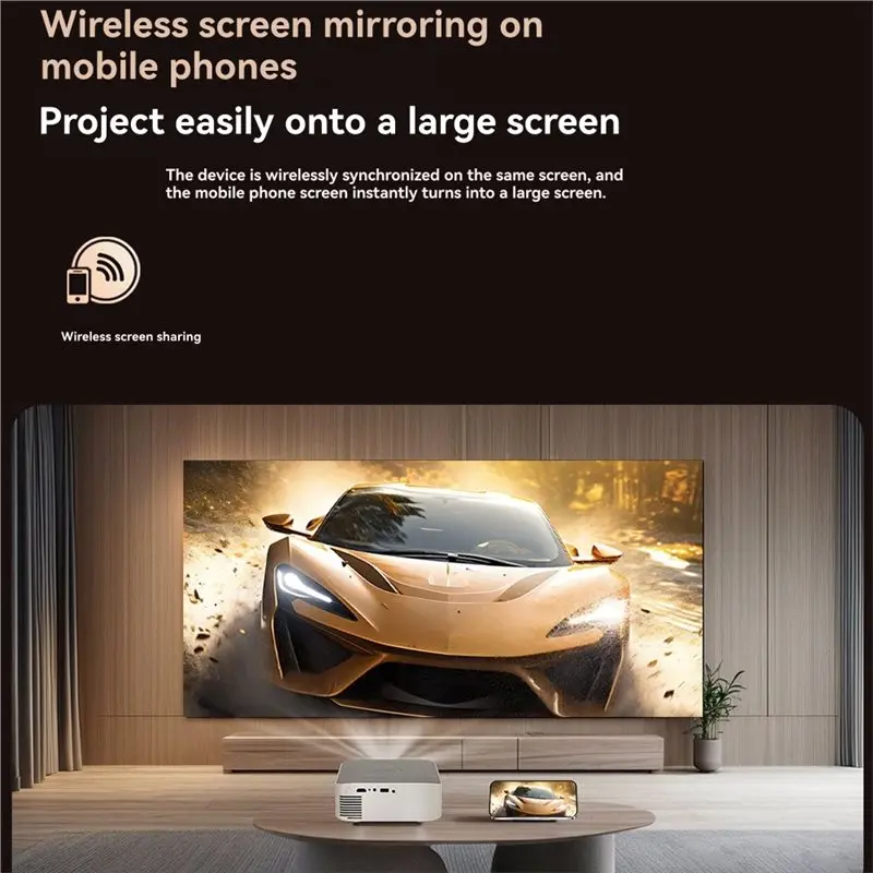 Y43A-T30 Portable Mobile Android Wifi Projector Wall Projection Home Cinema Bedroom Intelligent