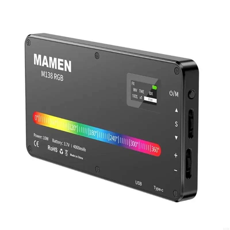 プロのスマートフォンビデオライト2500K 9000K調整可能なカラーLEDライトスタジオグレード電話カメラライトモバイル896C