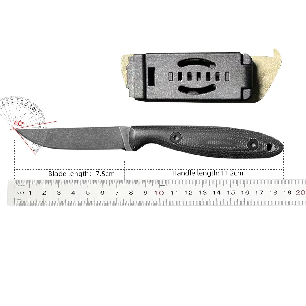 ESEE Stonewashed DC53 الصلب شفرة مثبتة الدفاع عن النفس في الهواء الطلق التكتيكية سكين صيد EDC التكتيكية العسكرية والعتاد مع غمد كيديكس