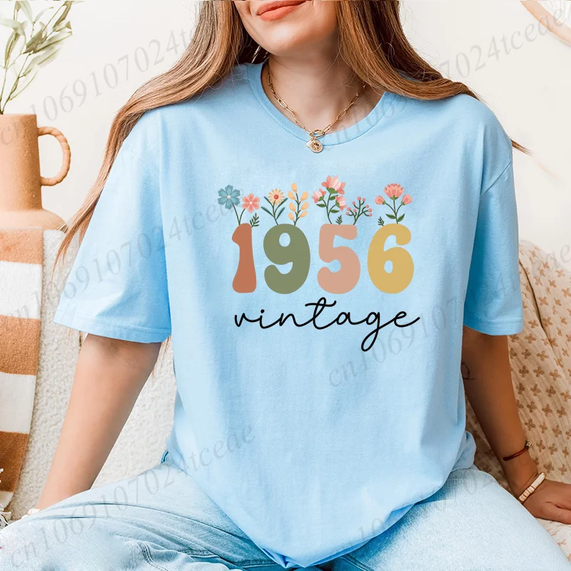 Vintage Est 1956 T-Shirts, 70th Birthday Present Gift Shirt,Unisex Tee, 70th Birthday T-Shirts,Women's Tops Gift for Him and Her