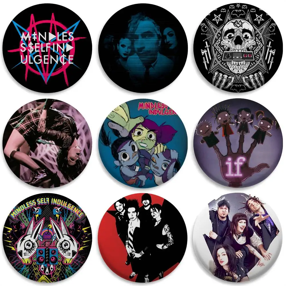

MSI Mindless Self Indulgence Badges Round Exquisite Badge Brooches Creative Pins For Clothes Hat Backpack Gift Accessories