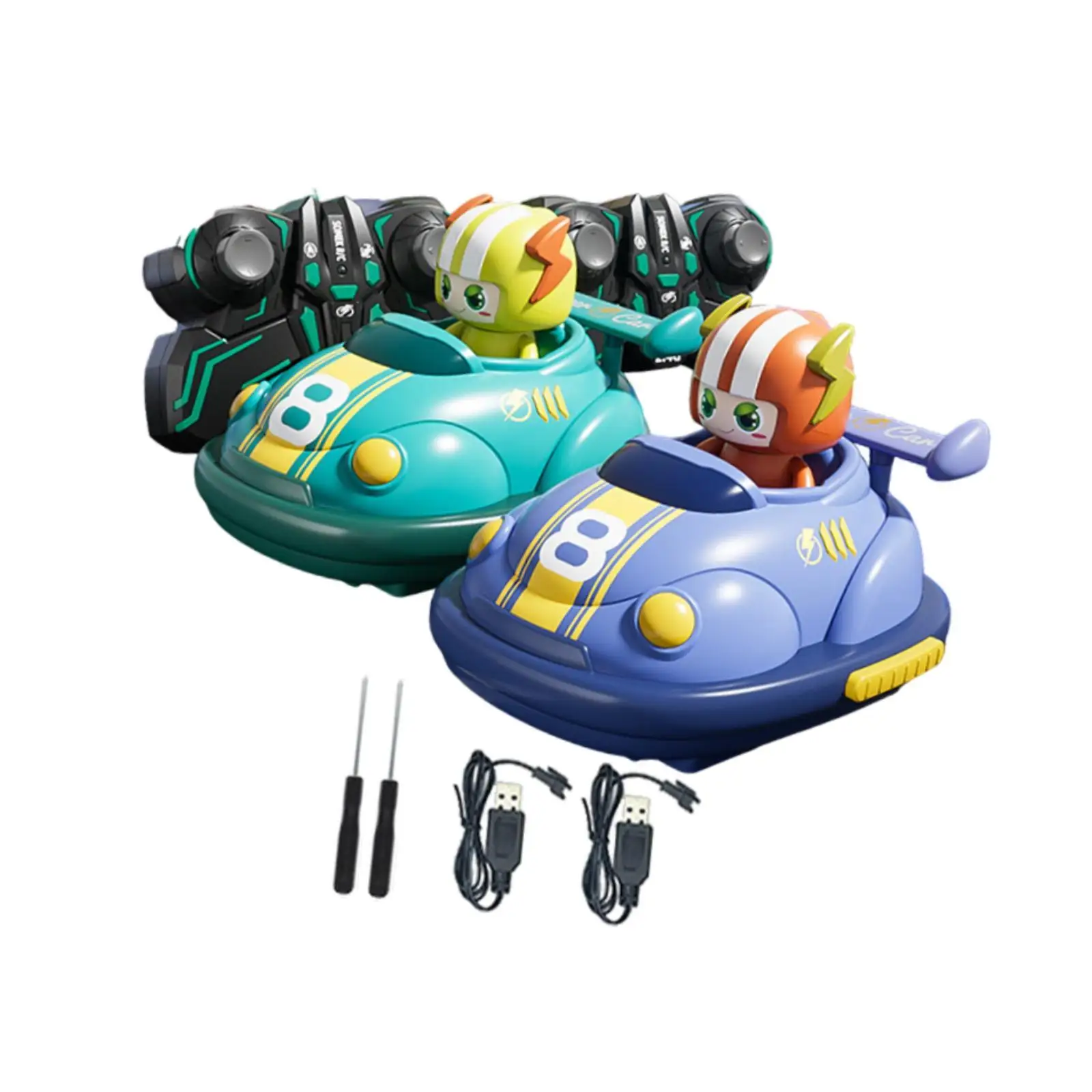 

2 Pieces Remote Control RC Car with Driver Parent Child Interactive Toy RC