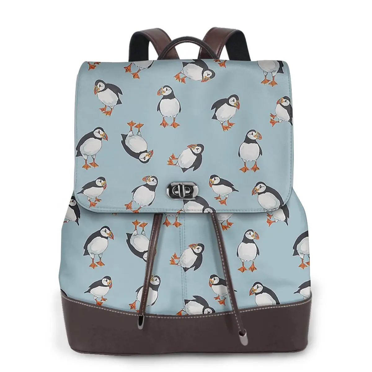 Perfectly Perfect Puffins Bookbag School Student Bags Hiking Travel Daypack for Women Fashion Derma Backpack