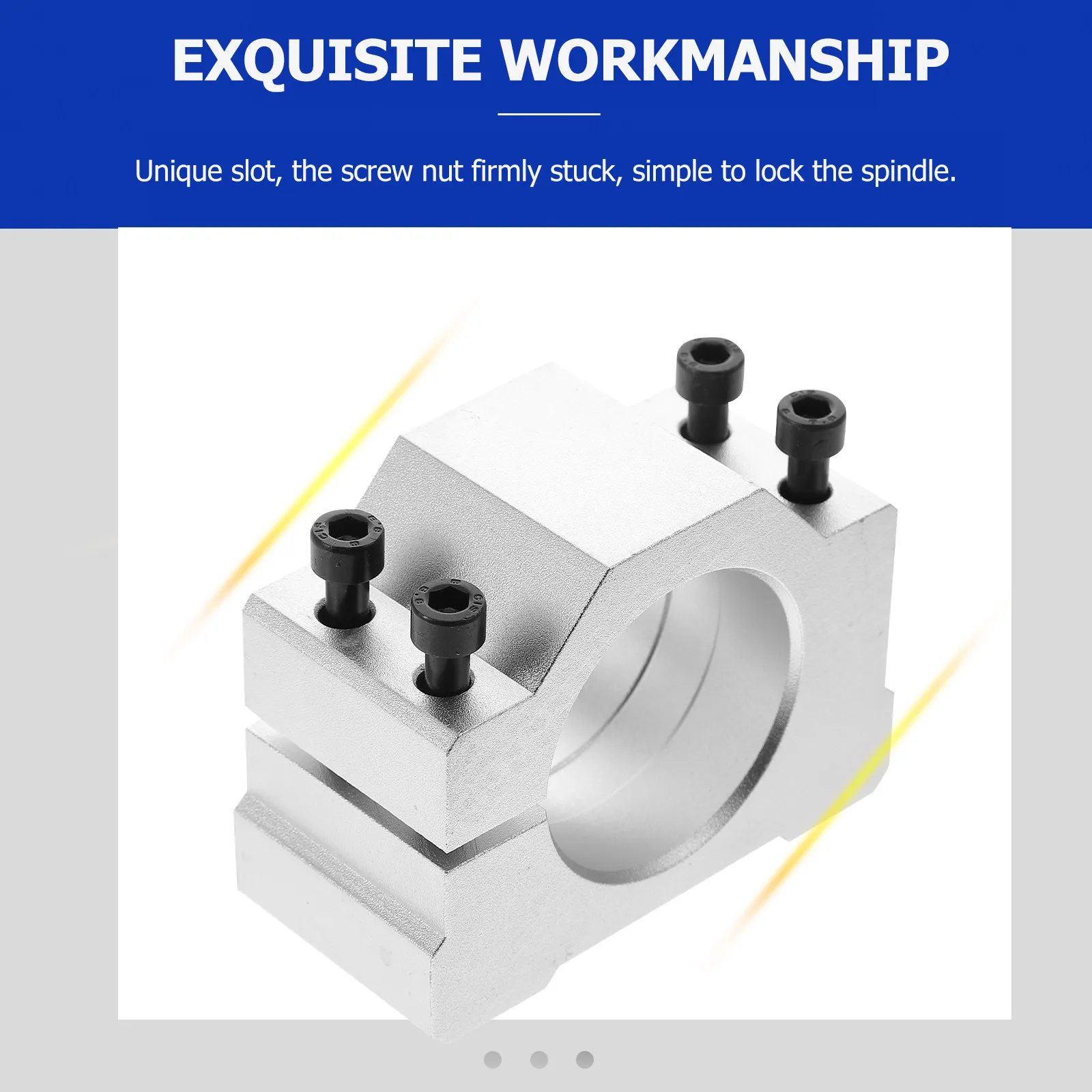 Silver 46mm Spindle Fixed Seat Engraving Machine Holder Durable Aluminum Alloy Anti-Skid Exquisite Workmanship