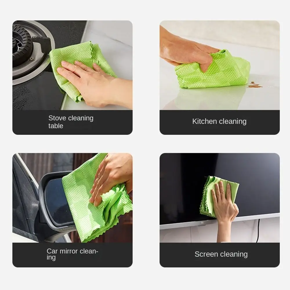 1/3PCS Leaving No Traces Fish Scale Wipe Rags Housework Kitchen Degreasing Scouring Pad Color Random Glass Cleaning