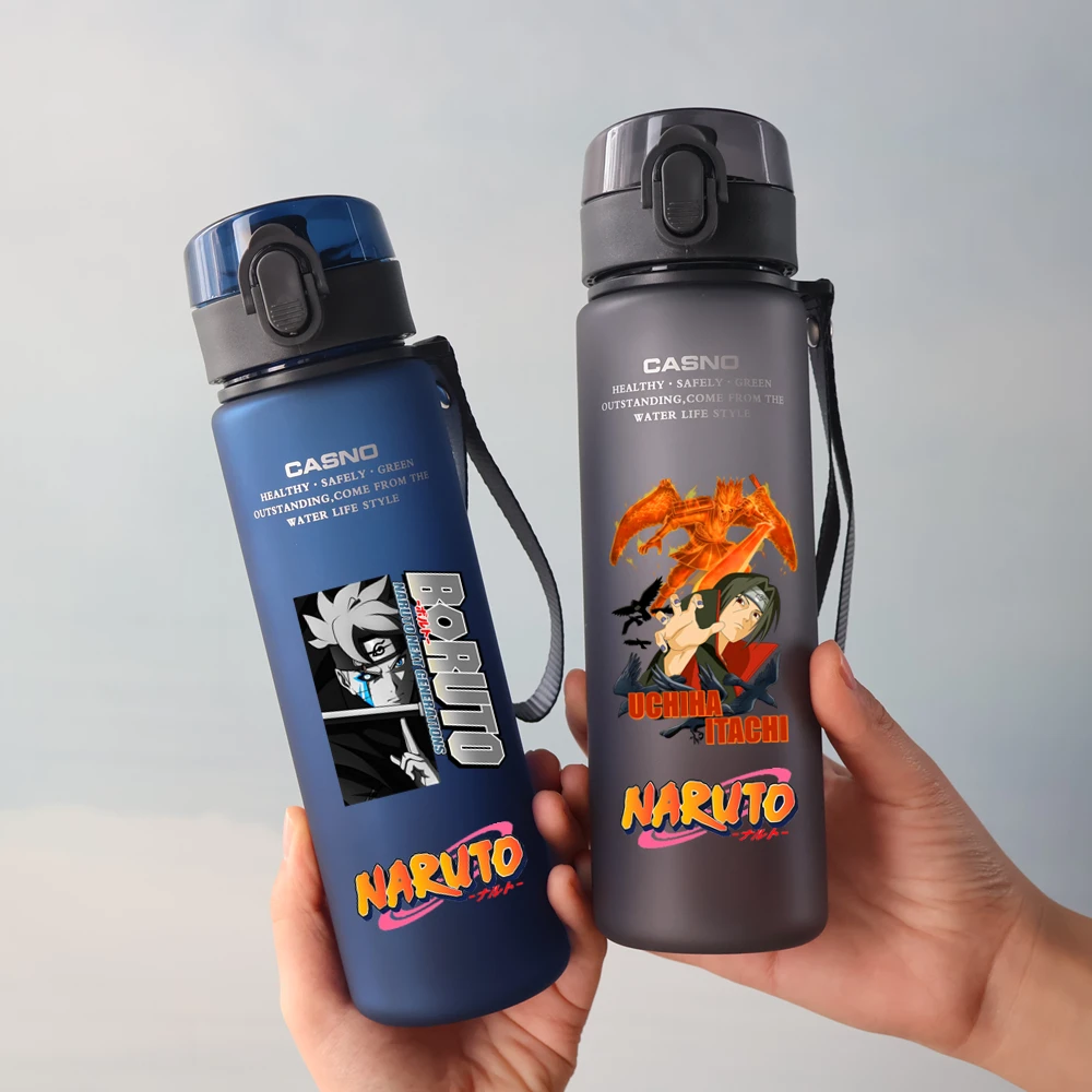 NARUTO Water Bottle Uzumaki Naruto Boruto 560ML Portable Plastic Water Glass Adult Kid High Capacity Sports Anime Water Cup