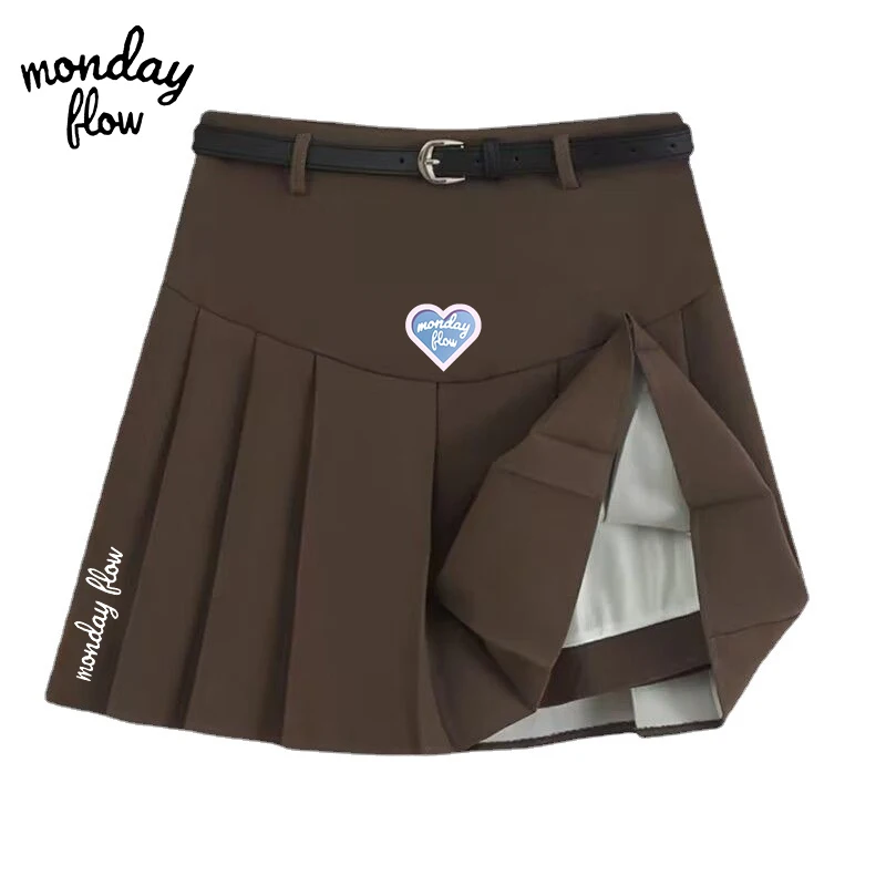 Monday Flow Summer New Golf Clothing Women's Half Skirt Ladies Golf Pleated High Waist Short Skirt Pants