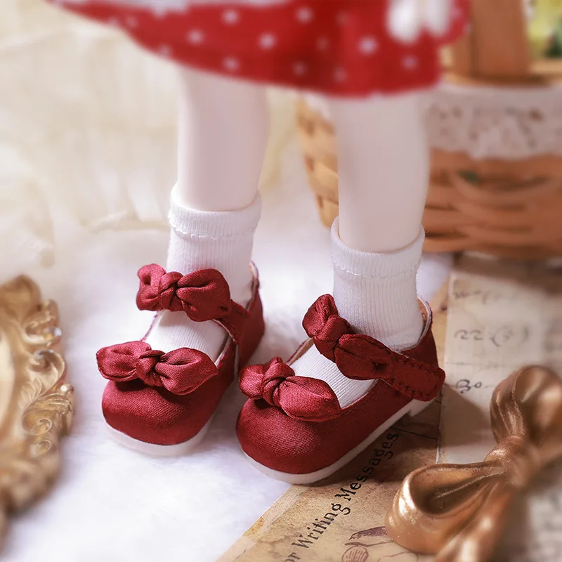 

1/6 Bjd Doll Shoes Ручная работа 4,4 см * 2,1 см Кукла Симпатичные туфли принцессы с бантом Повседневные разноцветные туфли на плоской подошве для Bjd Аксессуары для кукол