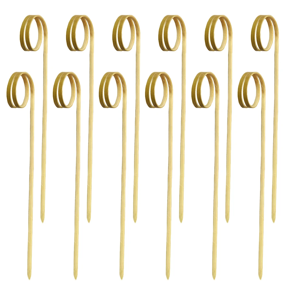 

100pcs Fruit Sticks Home Use Bamboo Cocktail Picks Decorations Stick BBQ Rotating Skewers Food Drink Party Accessories
