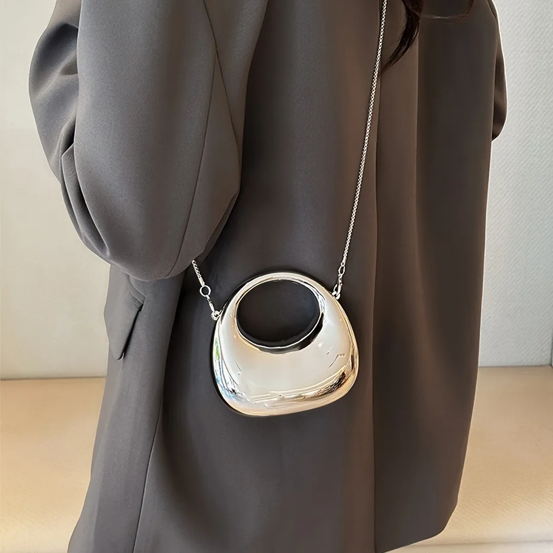 Mini goldene Abendtasche, Geldbörsen und Handtaschen, luxuriöse Designer-Umhängetaschen, lustige Form, Party, Hochzeit, glänzende Clutch aus Acryl – Detail 10