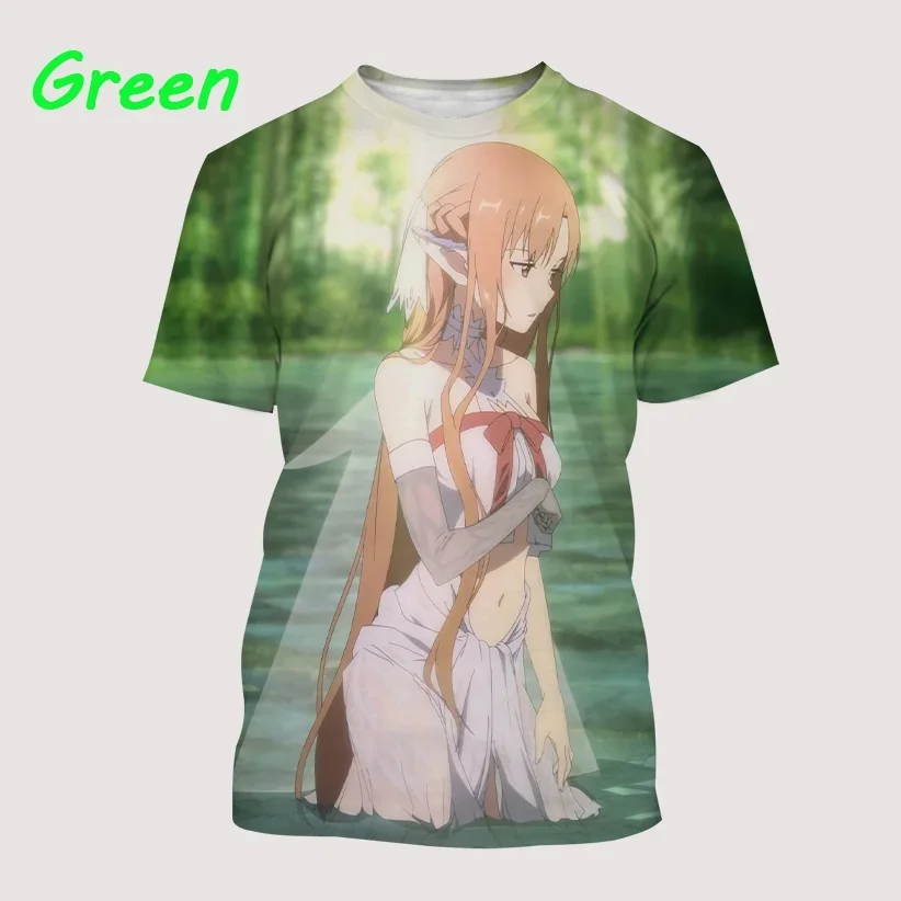 Summer New Anime SAO T-Shirt Sword Art Online 3D Printed T-Shirt Harajuku Unisex Casual T-Shirt