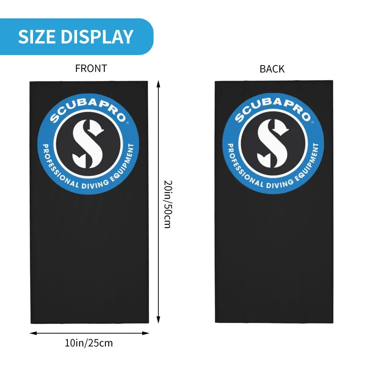 Scubapros Diving Logo  Bandana Neck Gaiter Printed Wrap Scarf Multifunction Headband Cycling For Men Women Adult Windproof